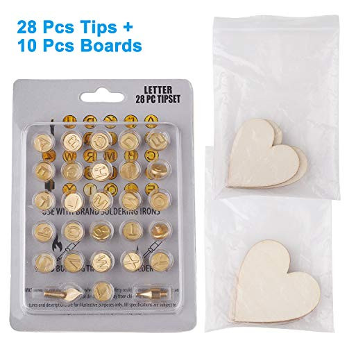 2Krmstr 38 Pcs Wood Burning Pen Tips, Carving Iron Tip Stencil, Pyrography Working Carving Engraving Craft Tools for Woodworking, DIY Wood Painting Accessories