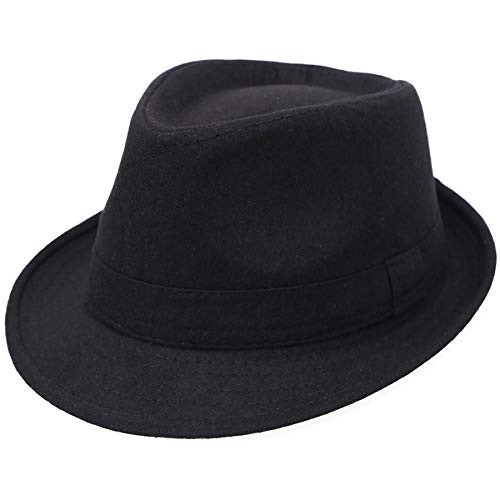Fedora Hats for Men Unisex Manhattan Black Fedora