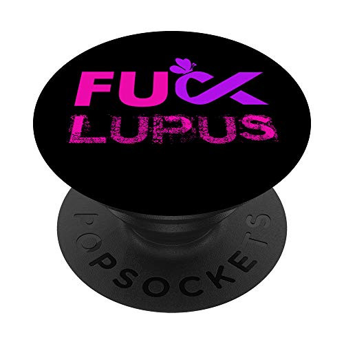 Fuck Lupus Awareness 1 Pink Purple Butterfly Disease PopSockets PopGrip: Swappable Grip for Phones  and  Tablets