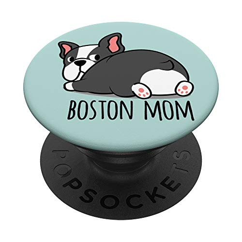 Boston Mom Cute Boston Terrier PopSockets PopGrip: Swappable Grip for Phones  and  Tablets