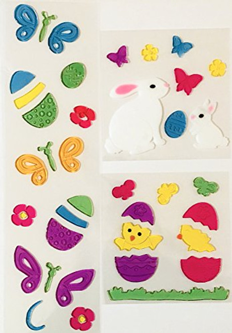 Nantucket Home Fun Spring Gel Clings: Bunny Family, Chicks, Eggs, Butterflies, and Flowers Decoration Pack for Windows, Mirrors, Car and More Nantucket Home Fun Spring Gel Clings: Bunny Family, Chicks, Eggs, Butterflies, and Flowers Decoration Pack for Windows, Mirrors, Car and More