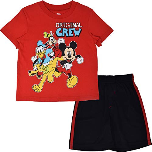 Disney Mickey Mouse Toddler Boys T-Shirt and Mesh Shorts Set 2T Red/Black Disney Mickey Mouse Toddler Boys T-Shirt and Mesh Shorts Set 2T Red/Black