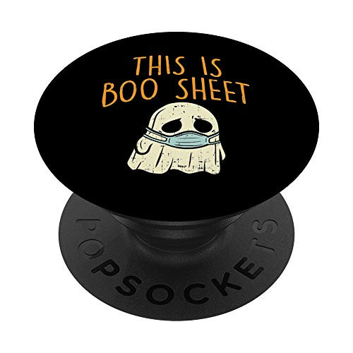 Ghost Boo Sheet Face Mask Halloween Quarantine 2020 Gift PopSockets PopGrip: Swappable Grip for Phones  and  Tablets