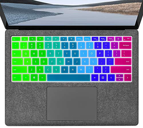 Keyboard Cover Skin for Microsoft Surface Laptop 3 2019 Release 13.5 inch and 15 inch Laptop/ Surface Book 3 13.5  and  15 Keyboard Cover Protector, Surface Laptop 3 Accessories, Rainbow (US Layout)