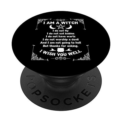 I Am A Witch - Pagan Witch Wicca Wiccan Shirt for Womens PopSockets PopGrip: Swappable Grip for Phones  and  Tablets