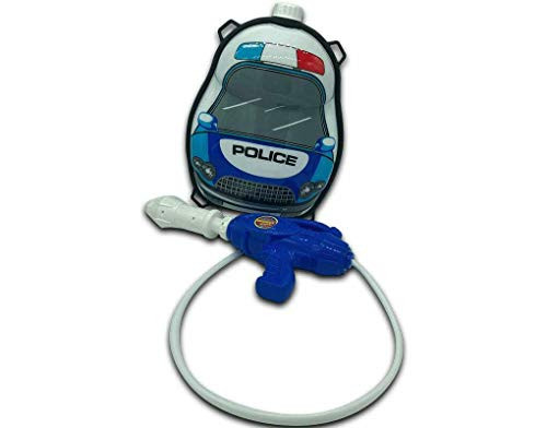 Backpack Water Squirt Gun   Squirts up to 30 ft.   Larger Fill Tanks for Unlimited Outdoor Summer Fun   Big Toy Water Cannon Blasters For Kids  and  Adults   Policeman Watergun Design