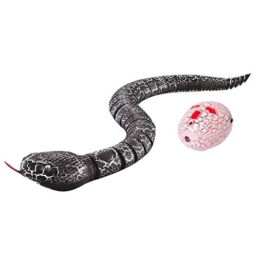 Unetox Realistic Remote Control Snake Toy Rechargeable RC Snake Toy 16 inch Prank Toys for Kids (Rattlesnake (Black))