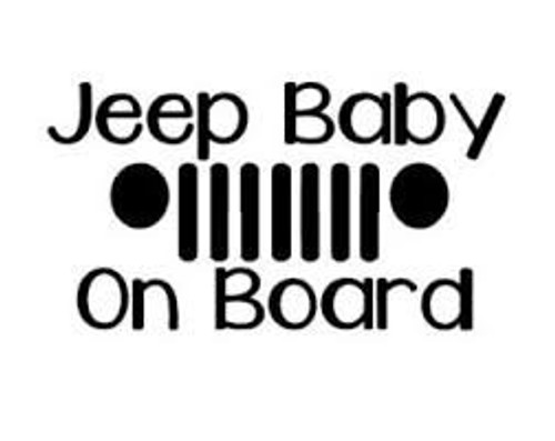Jeep Baby On Board Vinyl Decal Sticker|BLACK|Cars Trucks Jeeps Vans SUV Laptops Wall Art|5.5" X 4"|CGS764 Jeep Baby On Board Vinyl Decal Sticker|BLACK|Cars Trucks Jeeps Vans SUV Laptops Wall Art|5.5" X 4"|CGS764