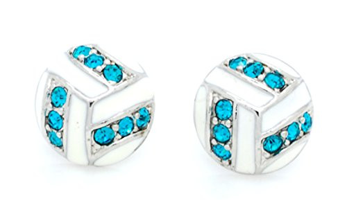 Violet Victoria  and  Fan Star Volleyball Earrings - Post Volleyball Earrings Teal