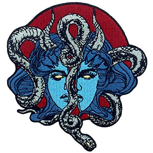 ZEGINs Mysterious Mask and Snake Patch Embroidered Applique Badge Iron On Sew On Emblem