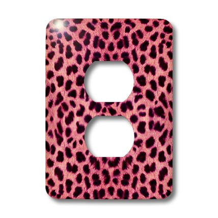 3dRose lsp_20341_6 Pink Cheetah Animal Print 2 Plug Outlet Cover
