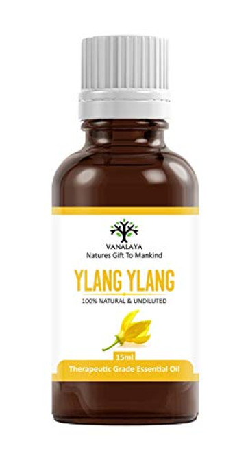 Vanalaya Ylang Ylang Essential Oil Pure and Natural Therapeutic Grade Steam Distilled Oil for Skin Care, Hair Care, Romance and Aromatherapy 15ml Vanalaya Ylang Ylang Essential Oil Pure and Natural Therapeutic Grade Steam Distilled Oil for Skin Care, Hair Care, Romance and Aromatherapy 15ml