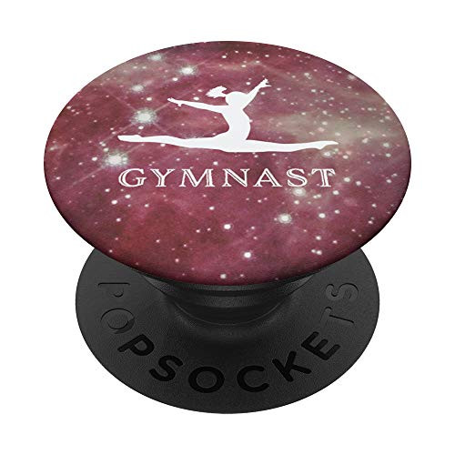 Gymnastics Pink Red Galaxy Stars Girls Gymnast Gift PopSockets Grip and Stand for Phones and Tablets
