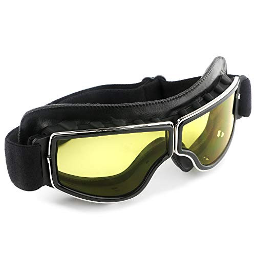 Motorcycle Goggles Vintage Anti Fog Pilot Glasses Dustproof ATV Off Road Motorbike Helmet Eyewear Protect for Ridding Motorcross Classes Aviator Goggles