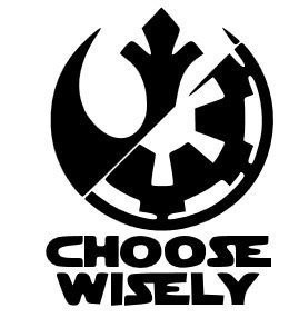 Choose Wisely Star Wars Black Decal Vinyl Sticker|Cars Trucks Vans Walls Laptop| Black |5.5 x 4 in|LLI654