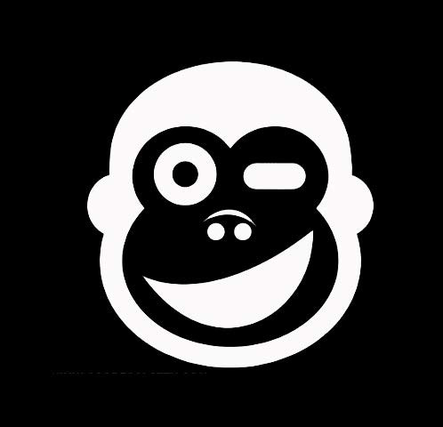 Makarios LLC Winking Monkey Cute Cars Trucks Vans Walls Laptop MKR| White |5.5 x 5|MKR596