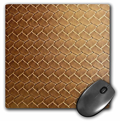 3dRose LLC 8 x 8 x 0.25 Inches Mouse Pad, Tan Leather in Patter (mp_35289_1)