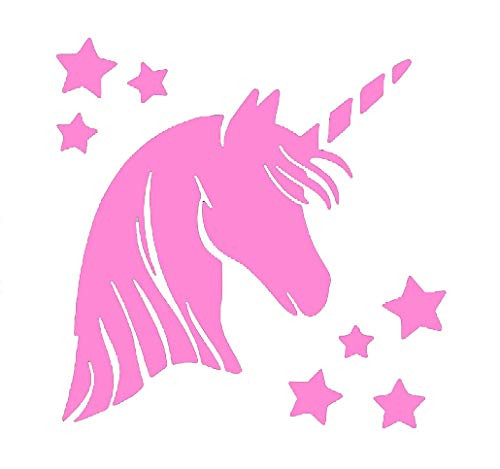 CCI Unicorn with Stars Decal Vinyl Sticker|Cars Trucks Vans Walls Laptop|Pink|5.5 x 5.5 in|CCI2139