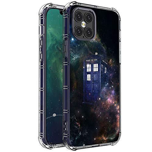 iPhone 12 Pro Max Case,Clear with Police Booth Under The Stars Pattern Design Plastic iPhone 12 Pro Max Case TPU Bumper Protective Case Compatible with Apple iPhone 12 Pro Max