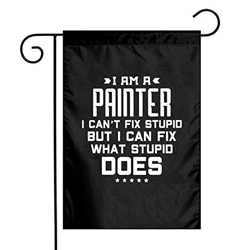 RELAXLAMA Janitor - I Cant Fix Stupid Garden Flag 12 X 18 Inch Banner Decorative Yard Flag Seasonal Cute Holiday Flag for Outside