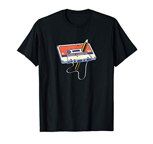 Tape Cassette and a pencil 70's 80's and 90's Vintage T-Shirt