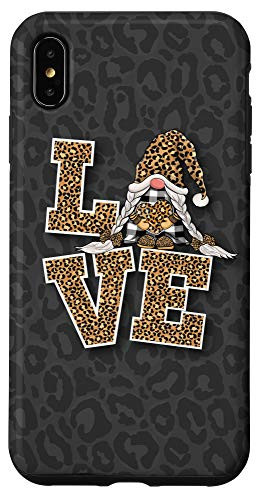 iPhone XS Max Cute Gnomes Leopard check red Plaid pattern Valentines gnome Case