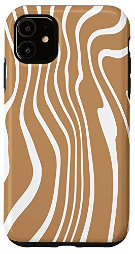 iPhone 11 Tan White Zebra Print Stripe Pattern Case