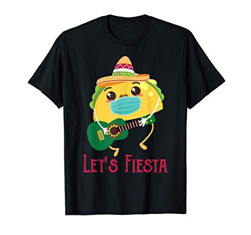 Let's Fiesta Cinco De Mayo funny Taco wearing mask Guitar T-Shirt Let's Fiesta Cinco De Mayo funny Taco wearing mask Guitar T-Shirt