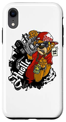 iPhone XR Hustle Hard Hip Hop Teddy Bear Gangster Rap Get Money Tee Case