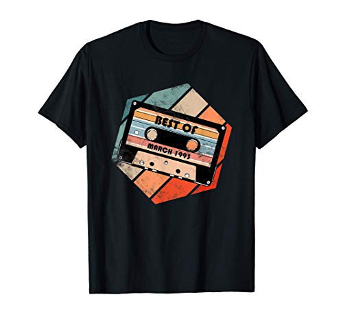 Vintage Best of March 1993 Cassette Retro Birthday Tape T-Shirt