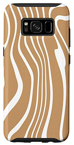 Galaxy S8 Tan White Zebra Print Stripe Pattern Case