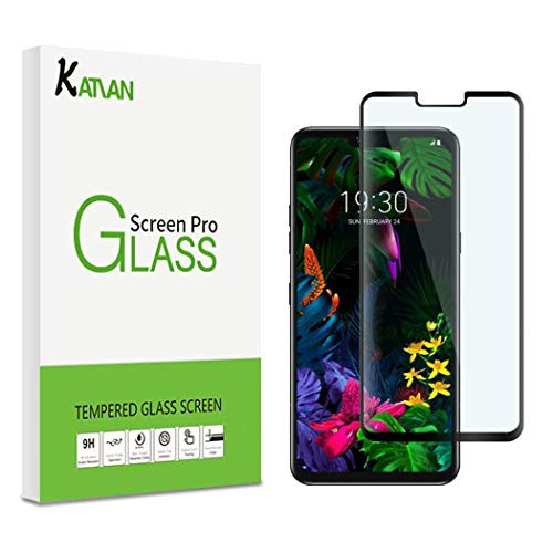 [2 Pack] KATIAN Compatibe LG G8 ThinQ Screen Protector, HD Full Coverage Protector[Anti-Scratch] [No-Bubble], 9H Tempered Glass Screen Film for LG G8 ThinQ [Black]