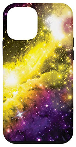 iPhone 12 mini Galaxy Design Outer Space Gift Purple Yellow Black Stars Case