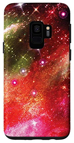 Galaxy S9 Galaxy Design Gift Stars Outer Space Pink Green Red Orange Case