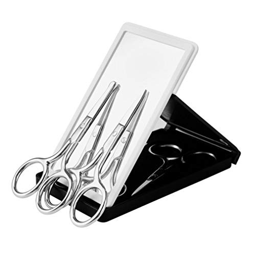 Premium Manicure Scissors Multi-purpose Stainless Steel Cuticle Pedicure Beauty Grooming Kit for Nail, Eyebrow, Eyelash, Dry Skin Curved Blade