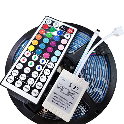 5M LED Strip Lights 16.4ft 5050 RGB SMD LEDs Color Changing Lights Strip,Waterproof Flexible Strip with 44 Key IR Remote and 12V Power Supply, 300 LEDs for Home,Room,Bedroom, Kitchen (A) 5M LED Strip Lights 16.4ft 5050 RGB SMD LEDs Color Changing Lights Strip,Waterproof Flexible Strip with 44 Key IR Remote and 12V Power Supply, 300 LEDs for Home,Room,Bedroom, Kitchen (A)