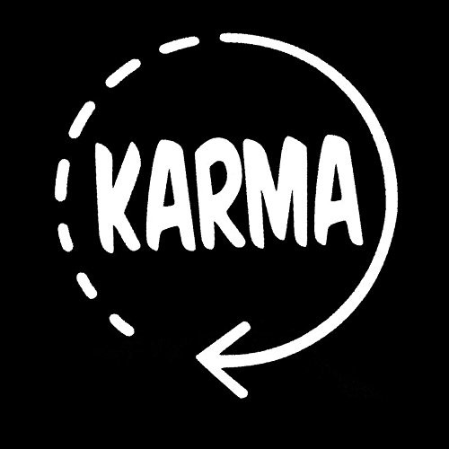 CCI Karma Funny Decal Vinyl Sticker|Cars Trucks Vans Walls Laptop|White |5.5 x 5.0 in|CCI1681 CCI Karma Funny Decal Vinyl Sticker|Cars Trucks Vans Walls Laptop|White |5.5 x 5.0 in|CCI1681