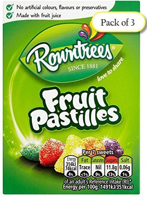 Nestle Rowntree Fruit Pastilles, Box 125g/4.4oz (Pack of 3)