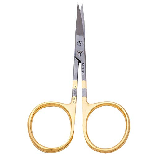 Dr. Slick Iris Scissor, 4 inch, Gold Loops, Curved