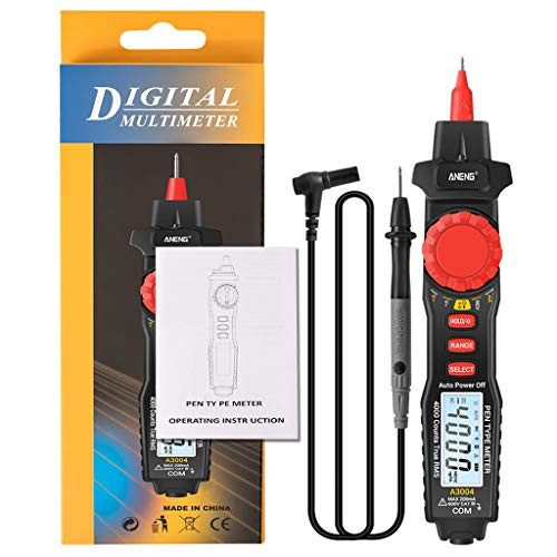 Pen Type Digital Multimeter,A3004 Multimeter Non Contact Pen Type Meter 4000 Counts AC/DC Voltage Resistance Capacitance Diode Continuity Tester Digital Testers