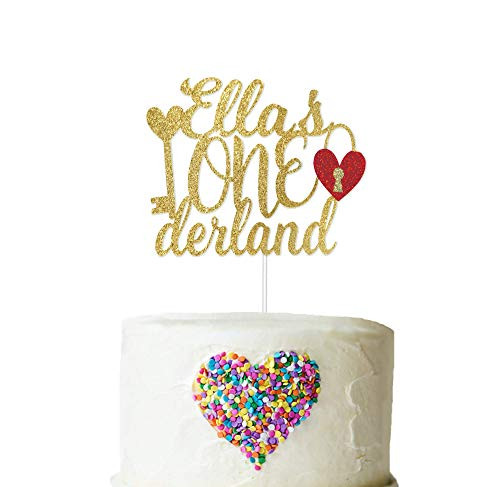 Custom Onederland Cake Topper - Alice in Wonderland Themed Birthday Party Decorations- First Birthday Gold Glitter Cake Topper Custom Onederland Cake Topper - Alice in Wonderland Themed Birthday Party Decorations- First Birthday Gold Glitter Cake Topper