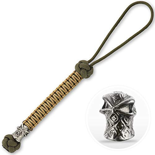 M-Tac Skull Knife Lanyards with Beads - Paracord Lanyard - Tactical Lanyard for Knife  Ninja (Olive)