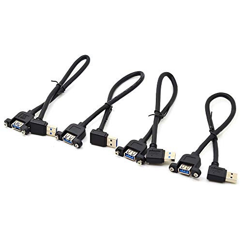 Lysee Data Cables - USB 3.0 Extension Cable Up Down Left Right Angle 90 Degree Male to Female Super Speed 5Gbps USB Data Sync Charging Cables - (Color: up, Cable Length: 0.3m)