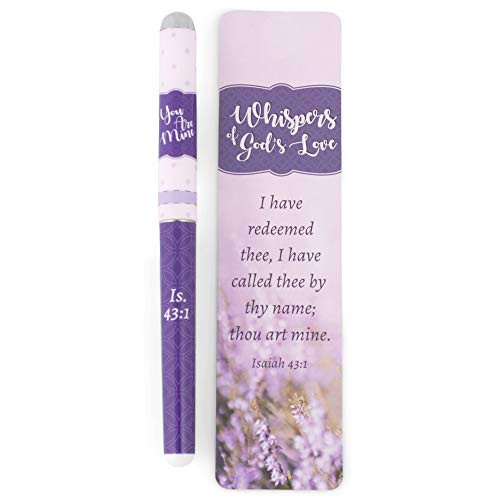 Christian Tools Affirmation Pen  and  Bookmark Set-Whispers of God's Love (Isaiah 43:1 KJV)