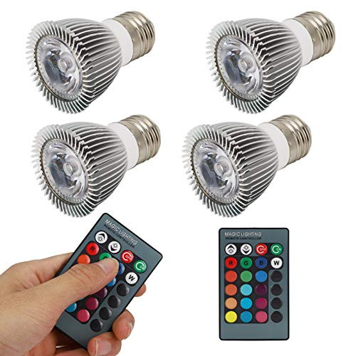 CHICIRIS Aluminium Alloy 40W RGB Colored LED Spotlight Light RGB Remote Control Lamp Cup Accessory E27 Color Changing Light Bulb Flood Light 85-265V for Holiday Home Party Decor
