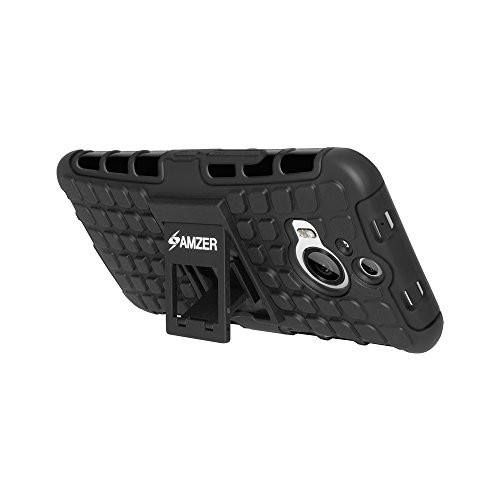 Amzer Impact Resistant Hybrid Case for HTC One M9 Plus - Retail Packaging - Black/Black