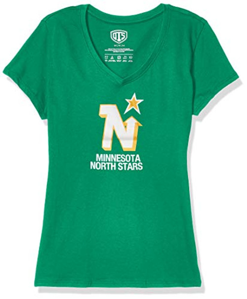 OTS NHL Minnesota North Stars Women's Rival V-Neck Tee, Alternate Logo, Medium OTS NHL Minnesota North Stars Women's Rival V-Neck Tee, Alternate Logo, Medium