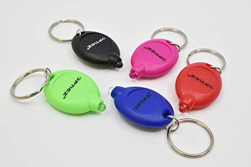 Opticz Oval UV Torch LED Keychain Flashlight UltraViolet Blacklight (5, Assorted)