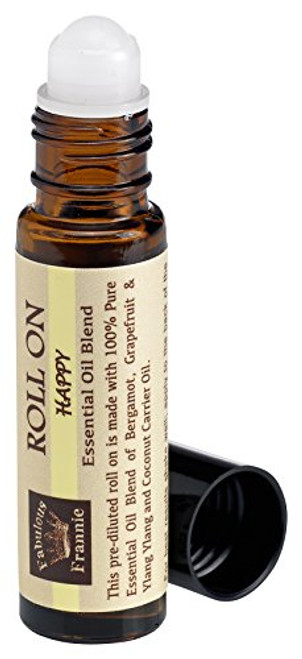 Happy Essential Oil Blend Roll-On 10 ml Pre-diluted roll on is Made with 100percent Pure Essential Oil Blend of Bergamot, Grapefruit, Ylang Ylang and Coconut Carrier Oil