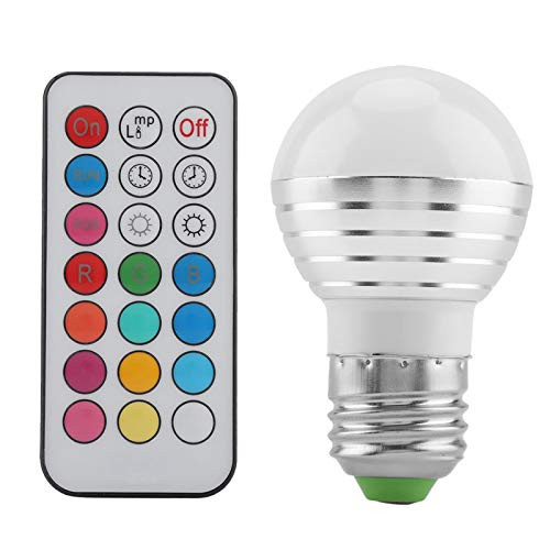 Tisany RGBW Light Bulb - 3W E27 Socket RGBW LED 16 Multi-Color Changing Light Bulb Lamp with Remote Controller